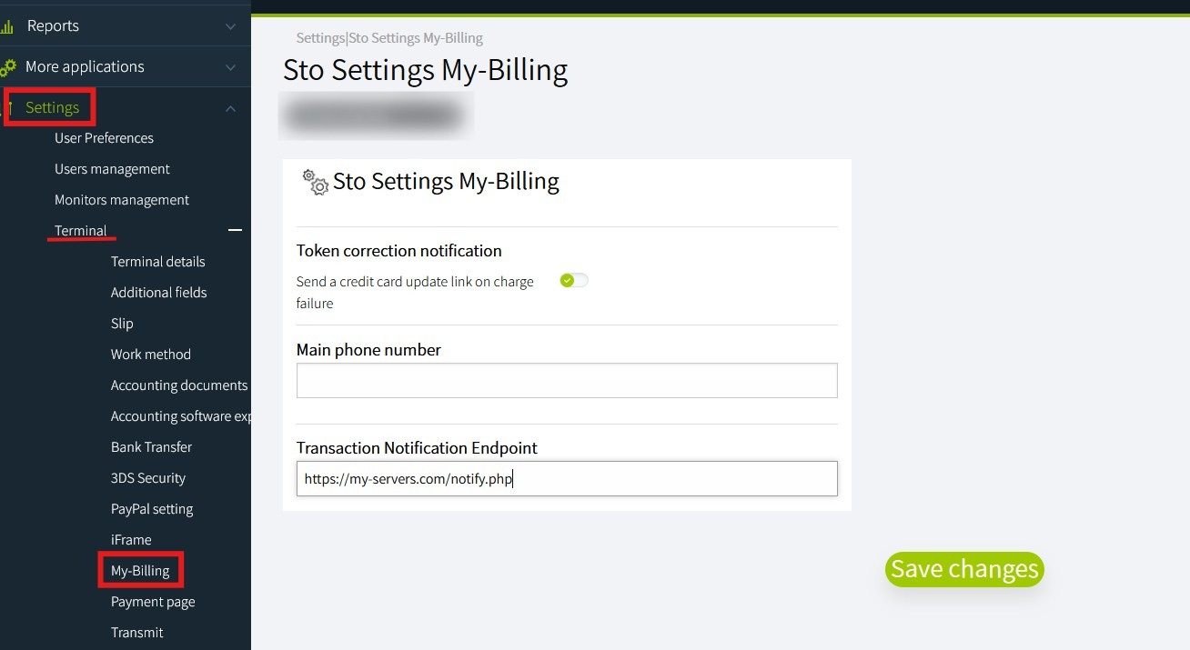 My Billing Settings